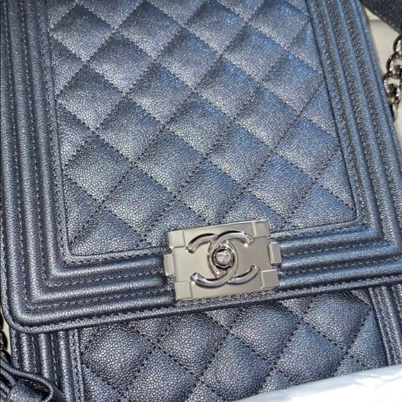 Chanel Boy North South Medium Flap Silver - Picture 2 of 7